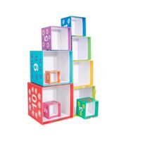 Jucarie de Construit, Flippy, Blocuri Stivuibile, +3 Ani, 10 Cutii, Invatare numere 1-10, 13.4 x 13.4 x 13.4 cm, Multicolor