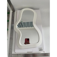 Oglinda de Perete, Flippy, Decorativa, pentru Baie, Dormitor, Sufragerie, Model Minimalist, Forma Asimetrica, 40.3x26 cm, Alb