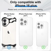 Husa Metalica Compatibila cu iPhone 16 Plus, Flippy, Protectie pentru Colturile Telefonului si Camera, Aliaj, Antisoc, Antizgariere, Negru