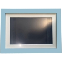 Rama Foto Flippy, cu Magnet, din Lemn, cu Spatiu Pentru Depozitare, Pentru Desene si Picturi A4, Sticla Securizata, Rama MDF, 21x30 cm, Albastru