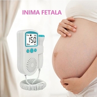 Monitor Fetal Doppler, Flippy, Monitorizare Sarcina, Ritm Cardiac, Ecran LCD 4.5 cm, 2 x Baterii AA (neincluse), Portabil, din ABS, 12.8 x 9.6 x 3 cm, Utilizare de la 9 Saptamani, Verde