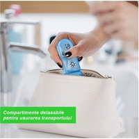 Cutie Depozitare Medicamente, Flippy, 7 Zile, 21 Compartimente, Cutie Suport, Recipiente Detasabile, Portabila, Multicolor, Cutie Transparenta, 15.6x12 cm