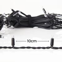 Instalatie Craciun Profesionala de Exterior IP65, 200 m, 4800 Led-uri Mari ,Franjuri, Alb cald, Flash, Alimentator, Interconectabila, Fir Negru Cauciucat, 220v, Flippy