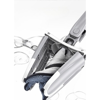 Mop Plat, Flippy, cu Sistem de Stoarcere, 4 Lavete Incluse, Lungime Telescopica 140 cm, Argintiu