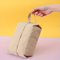 Geanta de Depozitare, Flippy, Pentru Haine Mici, Lenjerie, Sosete, Cosmetice, Impermeabila, cu Maner, 10x20x3 cm, Crem