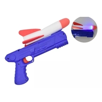 Pistol de Jucarie, Flippy, cu Lansator de Racheta, din Polistiren/Plastic, Lumina LED, +3 Ani, Albastru/Rosu