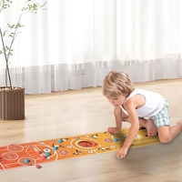 Joc Interactiv, Flippy, Covor de Basket 90 x 20 cm, 1-4 Jucatori, +5 Ani, 6 Mingi Incluse, Maro