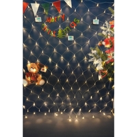 Sectiune Instalatie de Craciun Flippy, Tip Plasa, 80 LED-uri, 2 m x 1 m, 8 jocuri de lumini, Interconectabila, Fir transparent, Alb cald