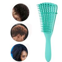 Perie Flexibila, Flippy, pentru Descurcat Par Cret/Umed si Uscat, 8 Brate Mobile, din TPE, 24.5 x 4.5 x 2 cm, Verde