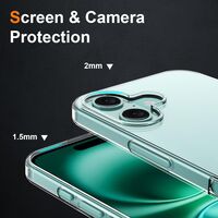 Husa de Protectie din Silicon, pentru Apple iPhone 16 Plus, PC, Antisoc, Rezistenta la Impact, Transparenta
