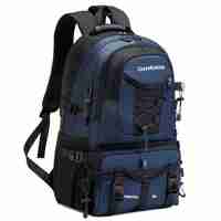 Rucsac Multifunctional de Alpinism, Flippy, Capacitate 36-55 L, de Calatorie, Impermeabil, Slot USB Incarcare Telefon, Bretele Reglabile, 52 x 34 x 19 cm, Albastru