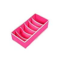 Cutie De Depozitare, Flippy, Pentru Lenjerie, Sosete Si Sutiene, Material Textil, 6 Compartimente, 32 x 16 x 10 cm, Culoare Roz