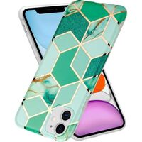 Husa protectie pentru Apple iPhone X/XS Soft IMD TPU Marble Geometric Verde