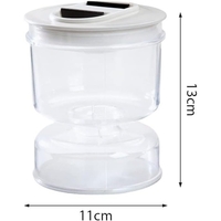 Borcan pentru Muraturi, Flippy, cu Separator pentru Lichide, Ermetic, Termorezistent, Tip Clepsidra, 800 ml, ABS, Alb, 13x11 cm