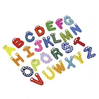 Set 26 Magneti de Frigider pentru Copii, Flippy, Model Alfabet A-Z, Figurine Amuzante, din Lemn, Multicolor