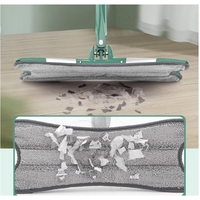 Mop Plat cu Laveta din Microfibra, Flippy, Pentru Uz Casnic, Sistem de Stoarcere X, Tija Telescopica 140 cm, Rotire 360°,38 x 140 cm, Verde