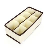Cutie De Depozitare, Flippy, Pentru Lenjerie, Sosete Si Sutiene, Material Textil, 8 Compartimente, 32 x 16 x 10 cm, Culoare Bej