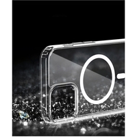 Husa protectie Flippy pentru iPhone 12/12 Pro Mag Safe, 2 in 1 incarcare si magnet, Silicon si Acril, Transparenta