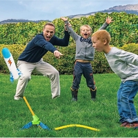 Jucarie pentru Copii, Flippy, Lansator de Rachete cu Piciorul, un Singur Lansator, 6 Rachete Fara Lumini, 40.5 cm Inaltime, Multicolor