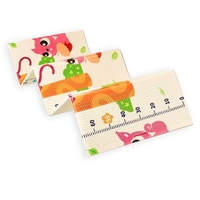 Covoras pentru Copii, Flippy, cu 2 Fete, Model Maimute/Indieni, din XPE+PE, Impermeabil, Antiderapant, Protectie Termica, +3 Luni, Pliabil, 150 x 200 x 1 cm, Multicolor