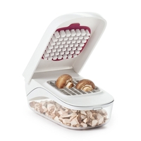 Feliator pentru Legume, Flippy, Ustensila Bucatarie, Presa Manuala pentru Carfoi Pai, Multifunctional, 20x12.5x10 cm, ABS, Alb