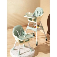 Scaun de Masa 2in1, Flippy, pentru Copii de la 6 luni - 5 Ani, Inaltime Reglabila, Centura in 5 Puncte, Tava de Masa, Roti cu Frana, Cos Depozitare, Jucarie Inclusa, 94 x 78 x 60 cm, Verde