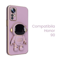Husa de Protectie 2 in 1, Flippy, Husa de Protectie pentru Honor 90, Model Astronaut, Husa cu Suport, din TPU, Mov