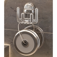 Suport Multifunctional Dublu, Pahar si Suport pentru Periuta de Dinti, Flippy, Plastic, 11 cm x 11.5 cm, Transparent