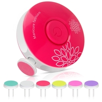 Set Pila Electrica pentru Copii si Bebelusi, Flippy, ABS, Incarcare USB, Model cu Flori, 6 Accesorii, cu Lumina LED, Fucsia