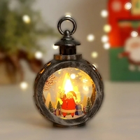 Decoratiune Craciun tip Felinare cu baterii, 13.5 x 9 cm,Lumanare cu geam si inscriptie Mos Craciun,lumina alb cald,baterii incluse,Bronz Argintiu