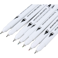 Set Carioci pe Baza de Apa, Flippy, 2 in 1, pentru Pictura, Caligrafie, 60 Culori, Penar Negru, Corp Carioca Alb, 26.5 x 17.5 x 4.5 cm, Multicolor