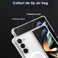 Husa de protectie Flippy compatibila cu Samsung Z Fold 5, MagSafe Blister, gaura mare camera, transparenta