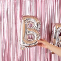 Balon Folie Metalizata Litera B, Flippy, 80 cm, Umflati cu Heliu sau Aer, Ambalaj Individual, Pai inclus, Argintiu