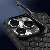 Husa de Protectie TPU, Flippy, pentru Samsung Galaxy S24, 3D Cube, cu Inel, Protectie Camera, Antisoc, Antizgariere, Antialunecare, Acoperire Completa, Negru