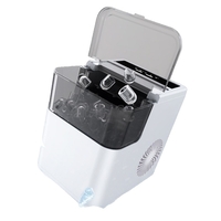 Masina de Facut Gheata, Flippy, din ABS, 12 kg/24h, Capacitate 500 g, 2 Marimi, Portabil, 39 x 23 x 28 cm, Automata, Alb