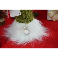 Ornament de Craciun spiridus, Flippy, verde/alb, textil, 52 cm