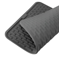 Covoras din Silicon pentru Scurgere Vase, Flippy, Uz Casnic, Rezistent la Temperaturi Ridicate, Izolator, 43x32.5 cm, Negru