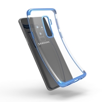Husa Samsung Galaxy S9 Plus Transparent cu Margini Albastre