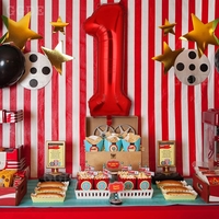 Balon din Folie Metalizata Flippy, Figurina Cifra, Tema Aniversare 40 cm, Ambalaj Individual, Pai inclus, Umflare cu Aer sau Heliu, Rosu, Cifra 1