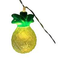 Instalatie de Craciun, Flippy®, Tip Sir cu Baterii, 1.5 m, 10 LED-uri, Model Ananas, Galben