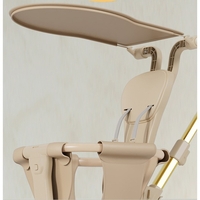 Carucior Pliabil, Flippy, 1-3 Ani, Reversibil, 4 Roti, Parasolar, din Aliaj de Aluminiu + Plastic + Textil, 52 x 42 x 90 cm, Bej