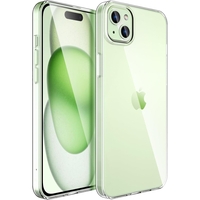 Husa de Protectie din Silicon, pentru Apple iPhone 15 Plus, PC, Antisoc, Rezistenta la Impact, Transparenta