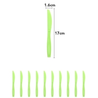 Set 10 Cutite de Unica Folosinta, Flippy, Colectia Dino Park, 17 x 1.6 cm, din Plastic PE, Verde