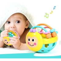 Jucarie Minge pentru Bebelusi, Flippy, pentru Dentitie, Interactiva, 0-12 Luni, Galben-Multicolor