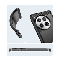 Husa de Protectie pentru OnePlus 12, Flippy, Protectie 360, din TPU cu element de Carbon, Anti Alunecare, 1.8 mm, Negru