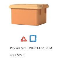 Set 40 Piese Magnetice de Constructie, Flippy, Piese Mici, Magnetic Blocks, Forme Geometrice, 3 Ani, ABS, Magnet, 20.5 x 14.5 x 12 cm, Multicolor