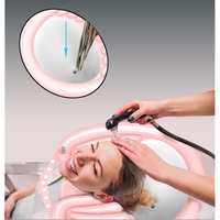 Set Gonflabil pentru Spalat pe Cap, Flippy, pentru Copii, Femei Insarcinate si Varstnici, 81 x 60 x 38 cm, Ajustabil, Roz