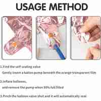 Balon din Folie Metalizata Flippy, Figurina Cifra, Tema Aniversare 80 cm, Ambalaj Individual, Pai inclus, Umflare cu Aer sau Heliu, Rose, Cifra 4