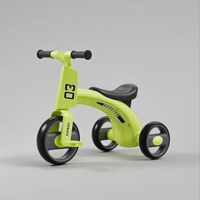 Tricicleta pentru Copii, Flippy, Exercitiu de Echilibru, pentru 1-6 Ani, Functie de Lumini si Sunete, cu Pedale, din Plastic, Roti Gonflabile, Greutate Portanta 60 kg, 57 x 36 x 47 cm, Verde