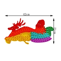 Jucarie Antistres, Flippy, Tip Pop It Now and Flip It, Sania Lui Mos Craciun cu Renul, 42 x 21 cm, Multicolor
